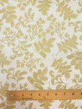 3 YD Quilting Cotton - Metallic Gold Fronds on Ecru Background with Off White Filigree