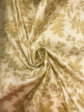 3 YD Quilting Cotton - Metallic Gold Fronds on Ecru Background with Off White Filigree