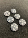 Button Resin Set of 6 - Embossed Blue/Gray