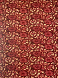 2003 2 1/2 YD Quilting Cotton - Dark Red Flowers on Mottled Ecru