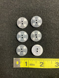 Button Resin Set of 6 - Embossed Blue/Gray