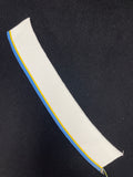 Poly/Cotton Ribbed Collar Vintage - Off White with Stripes in Yellow and Blue