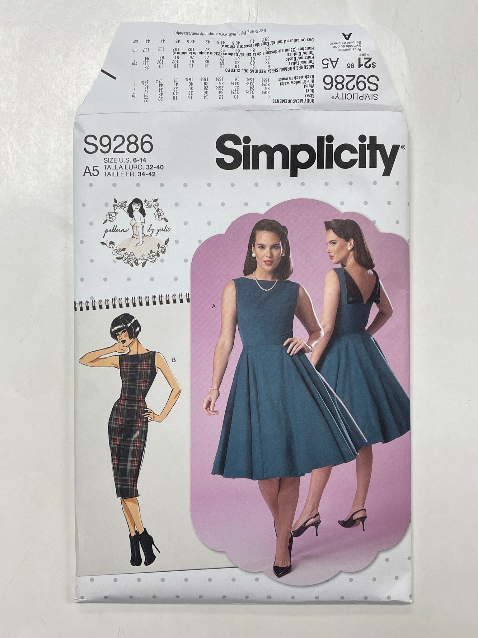 2021 Simplicity 9286 Pattern - Dress FACTORY FOLDED