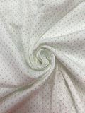 Cotton Flannel - White with Tiny Polka Dots in Pink, Green, or Blue
