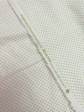 Cotton Flannel - White with Tiny Polka Dots in Pink, Green, or Blue