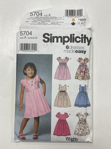 2003 Simplicity 5704 Pattern - Child's Dress