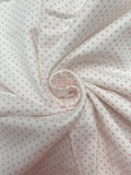 Cotton Flannel - White with Tiny Polka Dots in Pink, Green, or Blue
