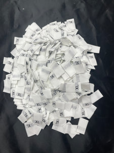Polyester Size Letter Labels - White with Black Number