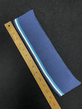 Poly/Cotton Ribbed Collar Vintage - Navy Blue with Stripes in Light Blue and White