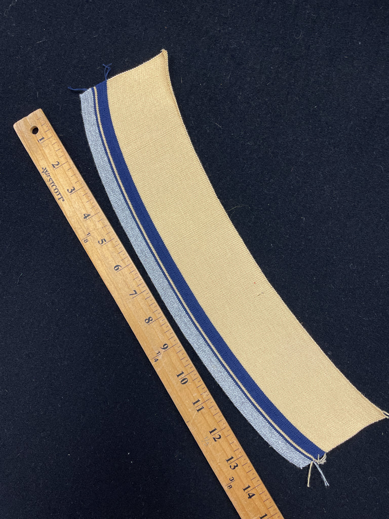 Durable Ribbed Collar Poly/Cotton Ribbed Collar Vintage - Beige with Stripes in Navy Blue an ...