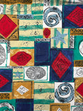 1980's 1 3/4 YD Cotton Knit Vintage - Multicolored Print