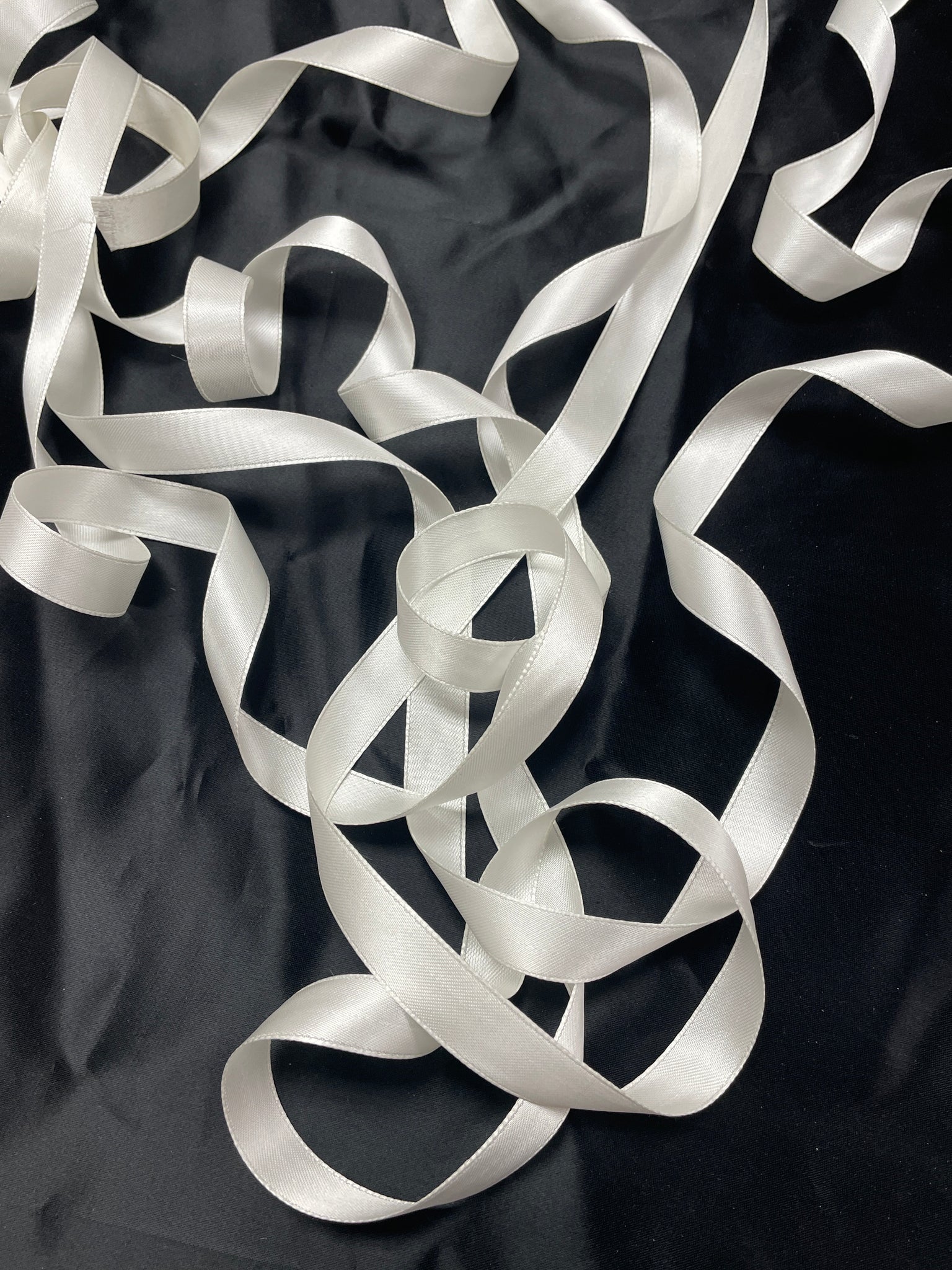 7 YD Polyester Double Satin Ribbon - White