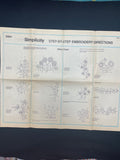 1980 Simplicity 9891 Embroidery Pattern - Flowers FACTORY FOLDED