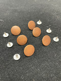 Button Metal Rivet Set of 5 or 6 - Copper-Toned Flat
