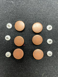 Button Metal Rivet Set of 5 or 6 - Copper-Toned Flat