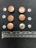 Button Metal Rivet Set of 5 or 6 - Copper-Toned Flat