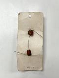 Button Woven Leather Set of 2 Vintage - Brown