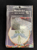 1991 Stamped Cross Stitch Quilt Block Set of 6 - Rose Boquet