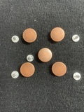 Button Metal Rivet Set of 5 or 6 - Copper-Toned Flat