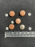 Button Metal Rivet Set of 5 or 6 - Copper-Toned Flat
