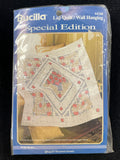 1994 Stamped Cross Stitch Lap Quilt or Wall Hanging Panel - Wild Roses