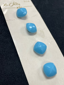 Button Plastic Set of 4 Vintage - Light Blue