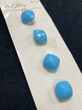 Button Plastic Set of 4 Vintage - Light Blue