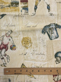 Cotton Duck - Vintage Sports Graphics and Postcards on Mottled Cream
