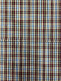 1 1/4 YD Polyester Yarn-Dyed Plaid Shirting Vintage - Beige, Black, Red and Blue