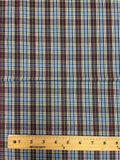 1 1/4 YD Polyester Yarn-Dyed Plaid Shirting Vintage - Beige, Black, Red and Blue