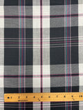 2 YD Poly/Cotton Yarn-Dyed Plaid Vintage - Black, Purple, Turquoise, Pink and White