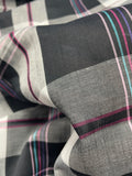 2 YD Poly/Cotton Yarn-Dyed Plaid Vintage - Black, Purple, Turquoise, Pink and White