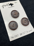 Buttons Plastic Set of 3 - Marbled Brown