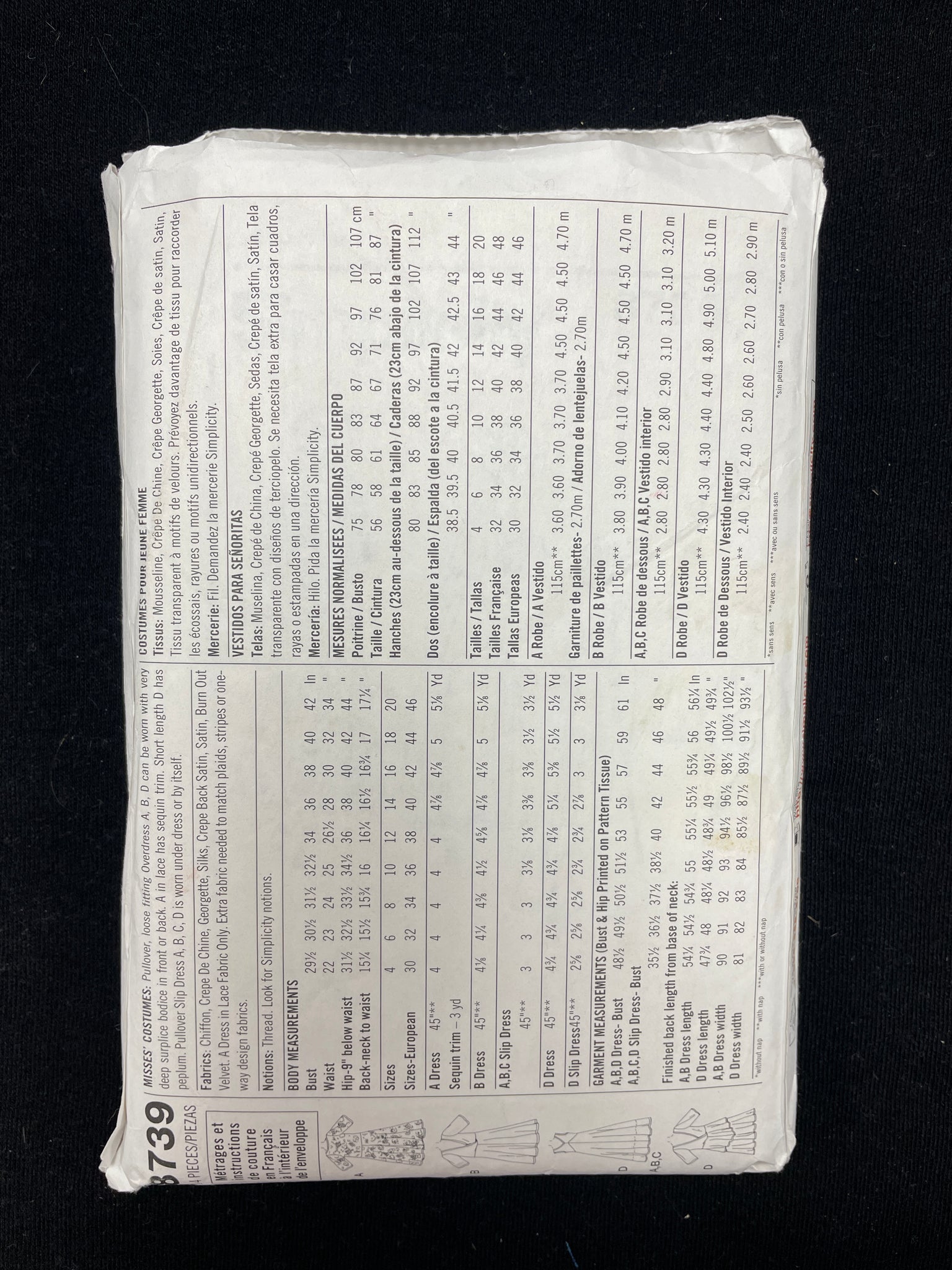 1920s Simplicity 8739 Sewing Pattern - Dresses