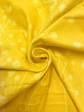 2 7/8 YD Cotton Flannel - Bright Yellow Flowers on Yellow