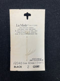 Button Plastic Set of 2 Vintage - Black with Anchor