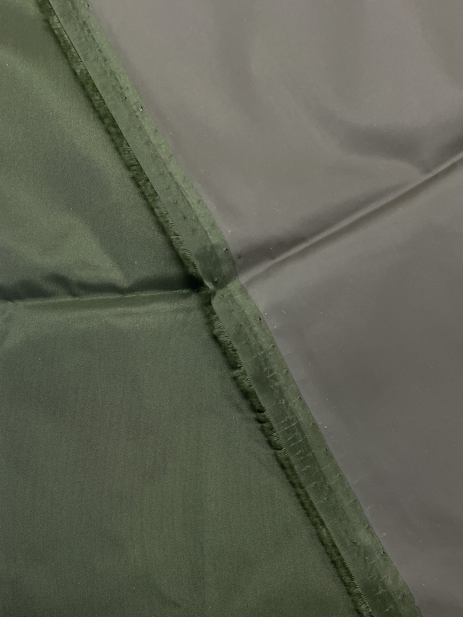 1 YD Waterproof Polyester Taffeta - Dark Army Green with Black Backing