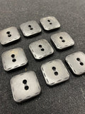 Button Plastic Set of 9 Vintage - Black Squares