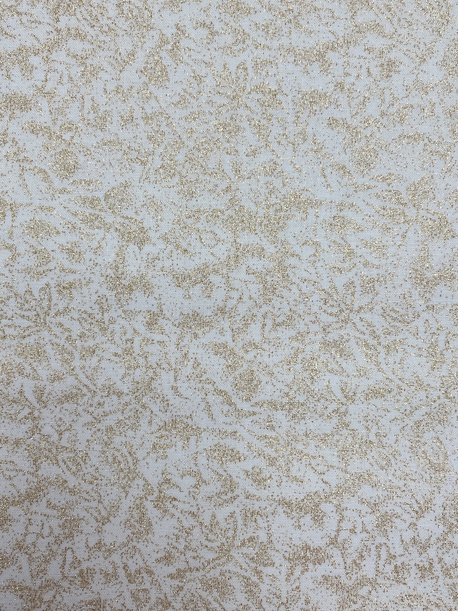 Quilting Cotton - White with Metallic Gold