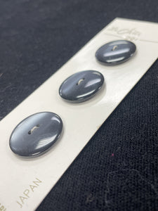 Buttons Plastic Set of 3 Vintage - Black