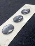 Buttons Plastic Set of 3 Vintage - Black