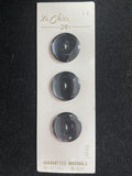 Buttons Plastic Set of 3 Vintage - Black