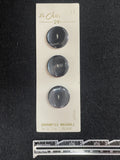 Buttons Plastic Set of 3 Vintage - Black