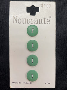 Buttons Plastic Set of 4 Vintage - Matte Green