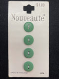 Buttons Plastic Set of 4 Vintage - Matte Green