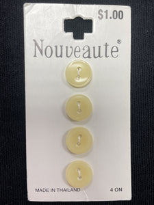 Buttons Plastic Set of 4 Vintage - Cream