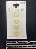 Buttons Plastic Set of 4 Vintage - Cream