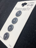 Buttons Plastic Set of 4 Vintage - Matte Black
