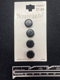 Buttons Plastic Set of 4 Vintage - Shiny Black