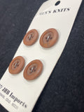 Buttons Plastic Set of 4 Vintage - Warm Brown and Mottled Black